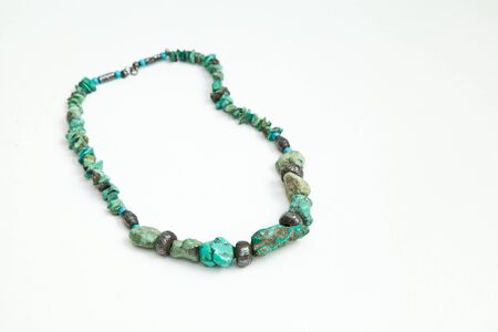 Handmade natural turquoise necklaceの写真素材