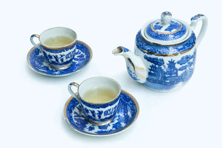 Chinese tea sets isolated on white の写真素材