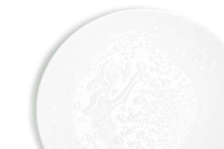Plate and drip isolated on whiteの写真素材