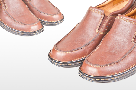 Male shoes isolated onwhiteの写真素材