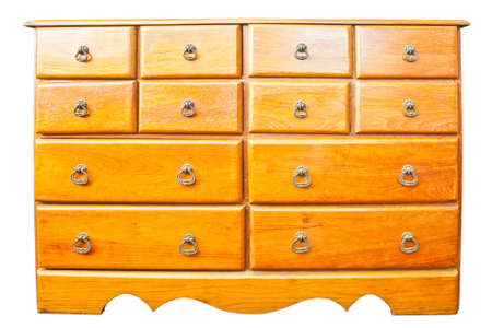 Teak wood drawer isolated on white