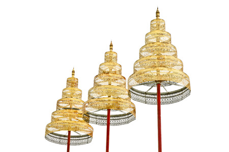 Metal tiered umbrella of Thai artの写真素材