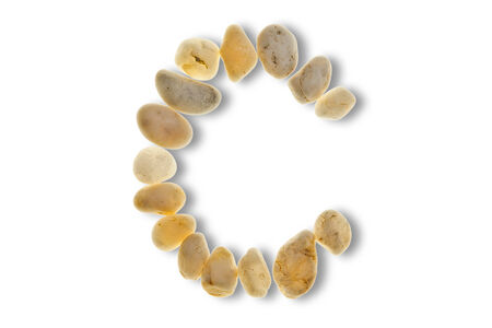 letter C stone isolated on whiteの写真素材