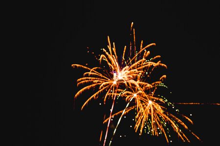 Fireworks in the night in Bangkok, Backgroundsの写真素材