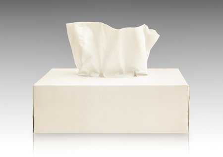 Tissue box mock up white tissue box blank label and no text for packagingの写真素材