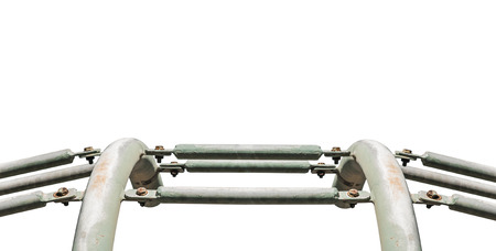 Nut fastening iron fence, Fence on a white background