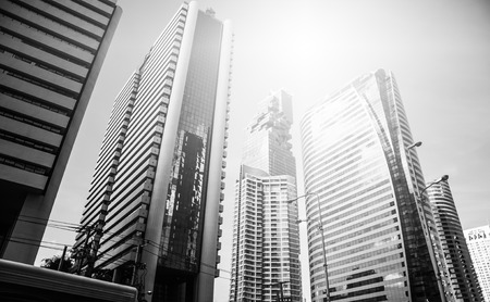 Building in the city on Sathorn road Bangkok Thailand