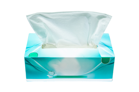 Tissue box mock up white tissue box blank label and no text for packagingの写真素材