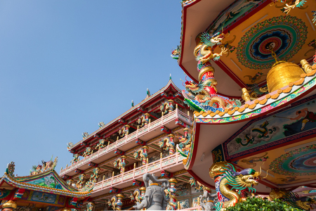 Wat Phuttharam chinese temple at Ang Sila Chonburi Thailand, April 16, 2018のeditorial素材