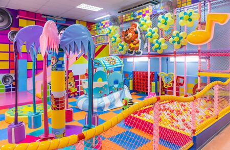 Kids zone image of playground in the mall use for background at Katumban Provider, Omnoi-Katumban road, Samut Sakhon, October 12, 2018のeditorial素材