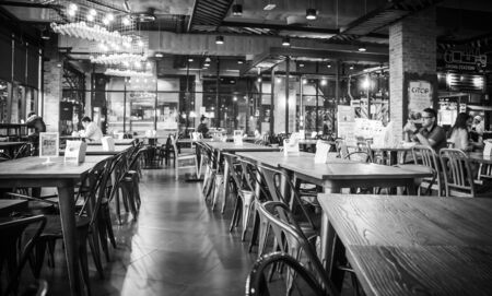 Food court interior in Suan Plern Shopping Mall, There are a lot of cafes and restaurants at Rama 4 road Klong Toey Bangkok Thailand,  December 29, 2000のeditorial素材