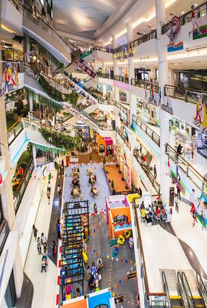 Central Department Store interior with people walking and shopping at Bangna-Trad road Bangna Bangkok Thailand, April 12, 2019のeditorial素材