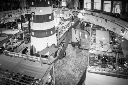 Terminal 21 Department Store interior with people walking and shopping at Asoke-Montree intersection Sukhumvit road Bangkok Thailand, April 17, 2019のeditorial素材