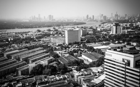 Aerial view of big city, Bangkok,Thailand, Cityscape backgroundsの写真素材