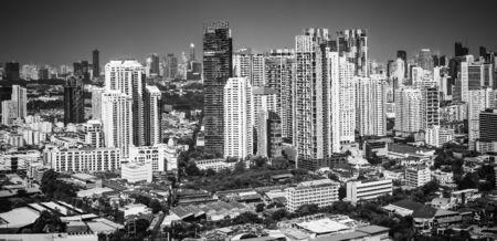 Aerial view of big city at Maleenont Building Rama 4 Bangkok Thailand, November 9, 2019の写真素材