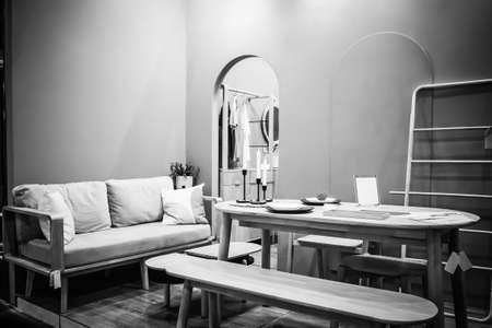 Display living room sofa set in Home and Garden Exhibition 2020 Show at BITEC Bangna, Bangna-Trad road Bangna Bangkok Thailand, August 13, 2020のeditorial素材