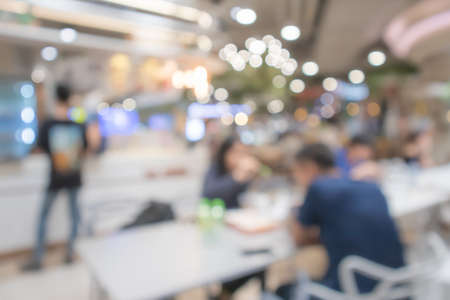 Blurred, People eating and drinking in food center of Department store, backgrounds