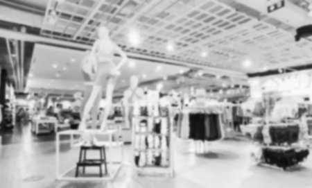 Blurred,Women's clothing and accessory department in a Shopping Mall in Bangkok