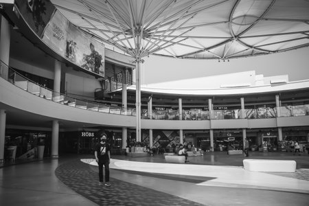 December 31, 2020, Outdoor building, People are walking and shopping in Department Store at Bangna-Trad road Bangna Bangkok Thailandのeditorial素材