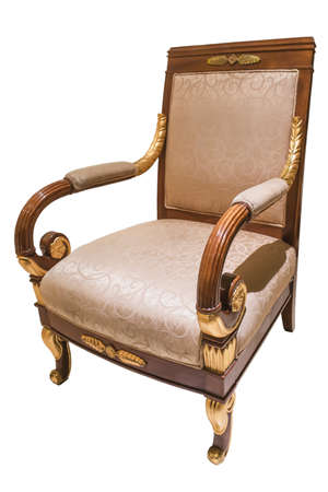 Vintage chair isolated on whiteの写真素材