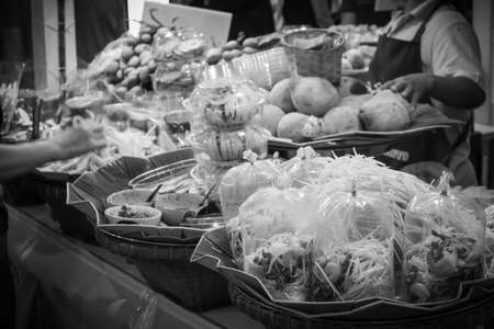 Mango and santol in food fair in Department store at Srinakarin road Bangkok Thailand, September 16, 2018のeditorial素材