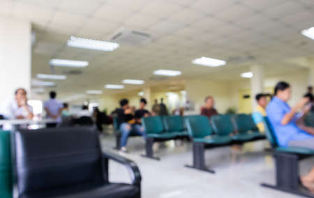 Blurred, People in the waiting room after the car is taken in for maintenance in service car center Nakhon Pathom Thailandの写真素材