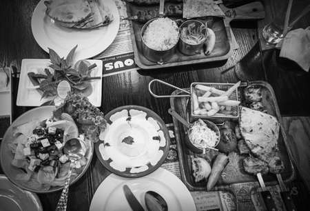 Lebanese food in Lebanese restaurant by Beirut at Terminal 21 Shopping Mall on Asoke Intersection Sukhumvit road Bangkok Thailand, December 24, 2021のeditorial素材