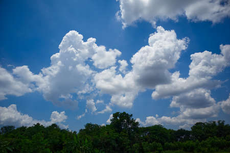 Landscape with clouds and blue sky, nature backgroundの写真素材