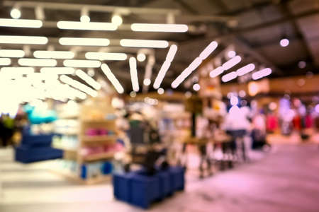 Blurred interior decoration, People walking and shopping in Shopping Mall Bangkok Thailandの写真素材