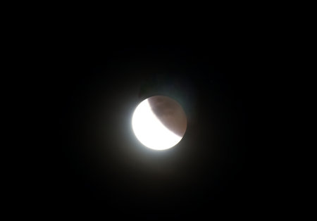 Lunar eclipse in Bangkok Thailand, November 8, 2022