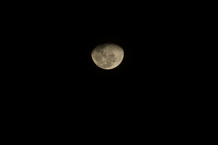 Beautiful moon in the dark sky, Natural backgroundの写真素材