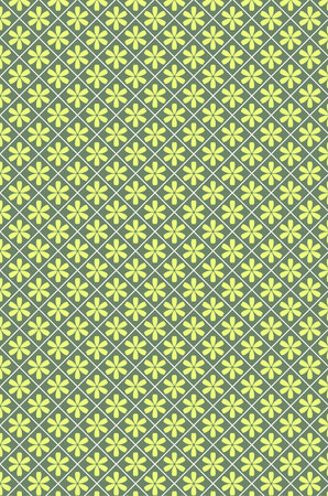 Beautiful green flowers fabric pattern backgroundのイラスト素材