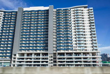 September 29, 2023, Cityscape building, Condominium with clouds and sky in Bangkok Thailandの写真素材