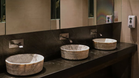 Washbasin in the men's restroom in a department store Bangkok Thailandの写真素材