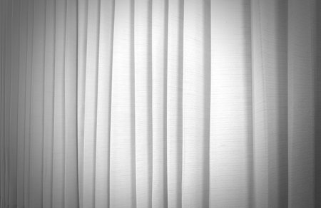 Light grey curtains for room dividers, fabric backgroundの写真素材
