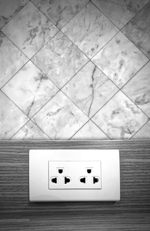 Electrical socket on the walls in the house, object background