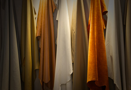 Beautiful cow leather for furniture at the Home and Garden Exhibition Show at BITEC Bangna, Bangna-Trad Road, Bangna, Bangkok, Thailandの写真素材