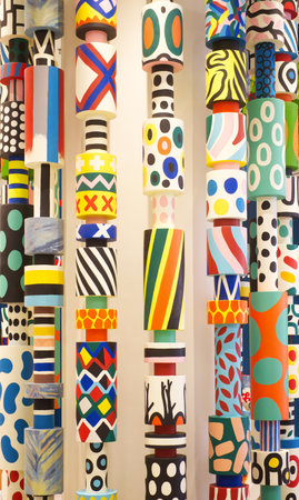 November 15, 2025, Colorful decoration of column in Siam Paragon Shopping Center at Sukhumvit Road, Pathumwan, Bangkok, Thailandのeditorial素材