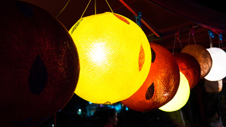 paper lamp lighting colorの写真素材