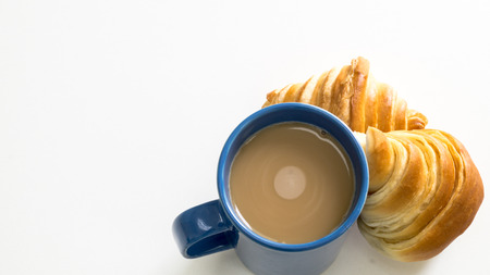 coffee cup with breadの写真素材