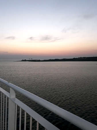 View of a greek ferry, Greek Islandsの写真素材