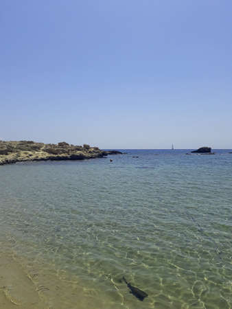 Beatiful greece sea with clear water, Naxosの写真素材