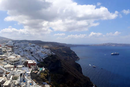 Beautiful Outlook of Oia, Santorini, Greeceの写真素材