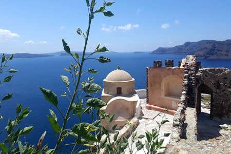 Beautiful Outlook of Oia, Santorini, Greeceの写真素材