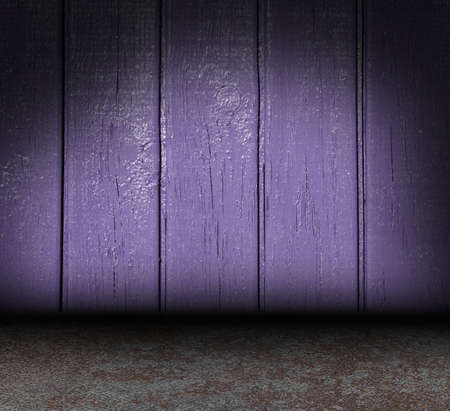 wooden grunge interior with picture frameの写真素材