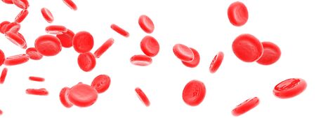 Red blood cells isolated on whiteの写真素材
