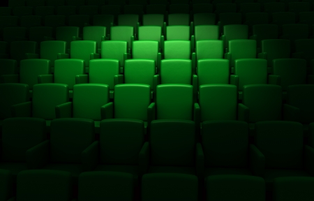 Empty cinema auditoriumの写真素材