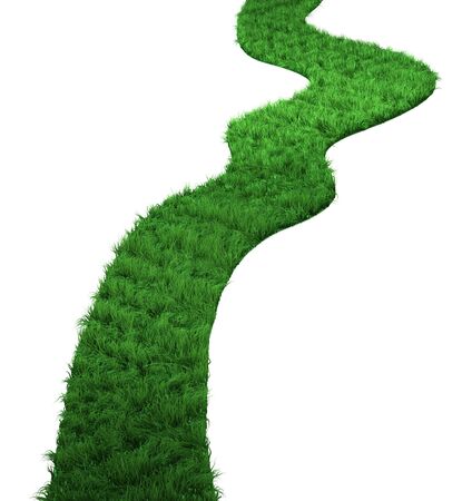 3d Green path from a grassの写真素材
