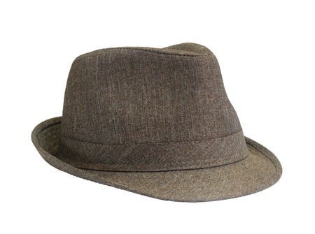 Brown hat on the white background の写真素材