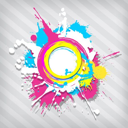 Cute circular transparency grunge frame on a stripped background のイラスト素材